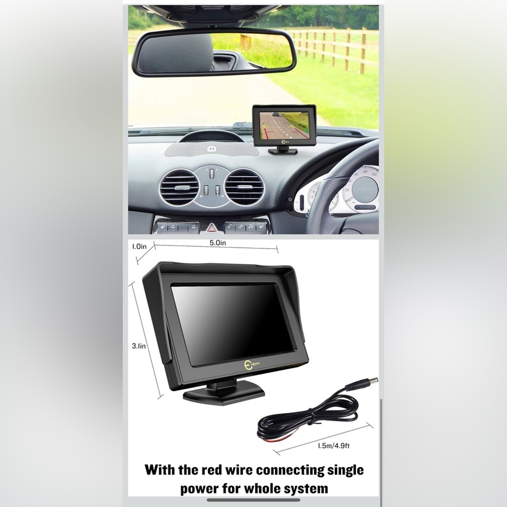 Waterproof Rear-View Camera and Monitor Set - Picture 7 of 10